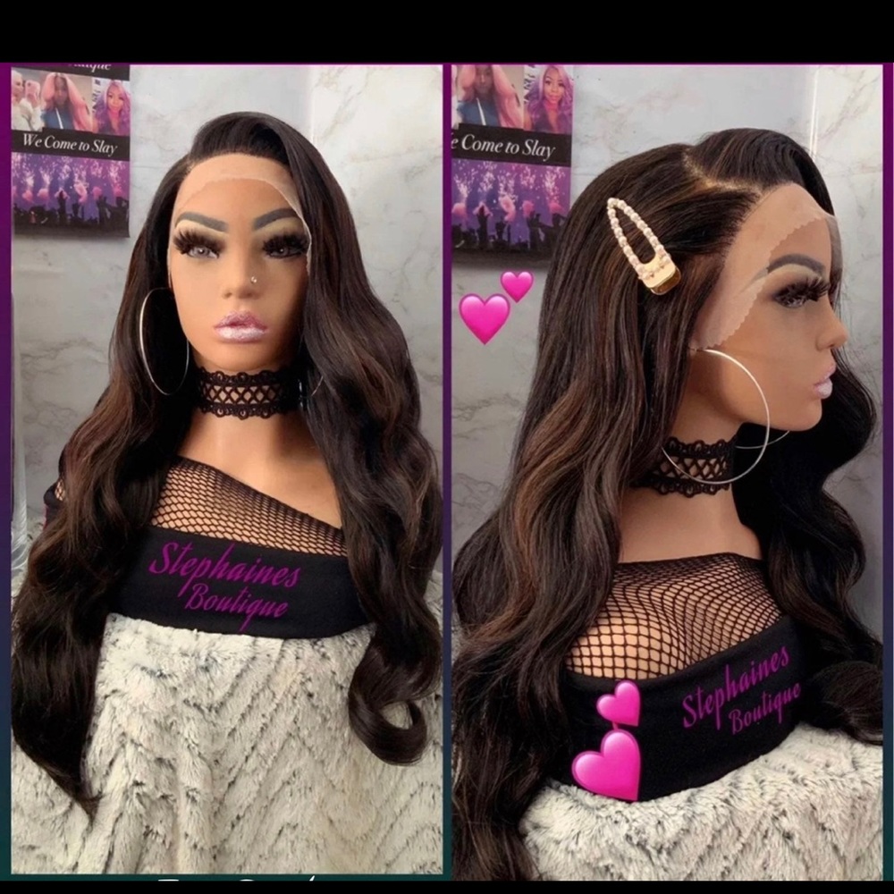 Human Hair blended lace front wig